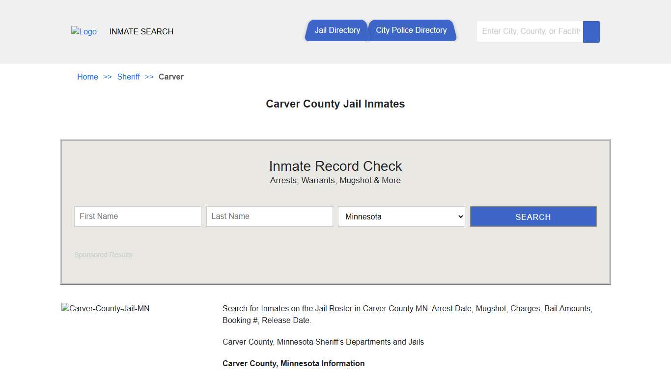 Carver County Jail Inmates | Jail Roster Search